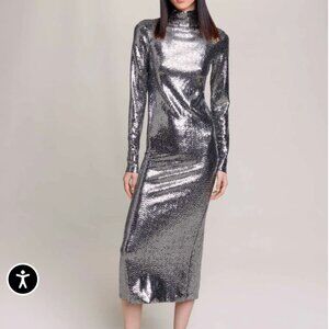 NWT MAJE Glitter Maxi Dress Size Small/2/36